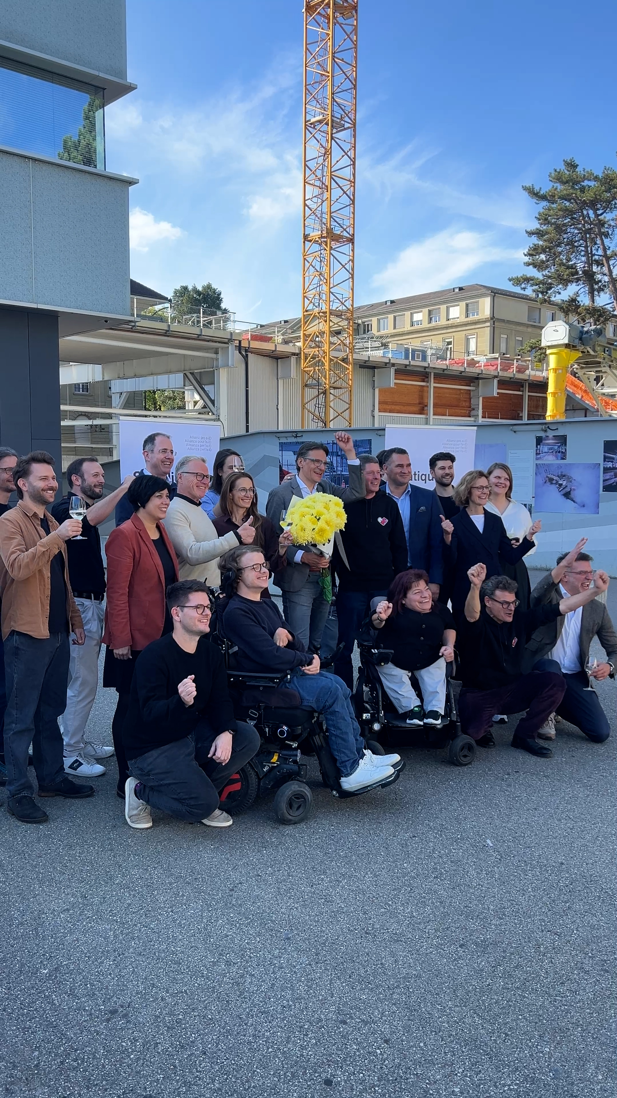 group of people gathering for a photo