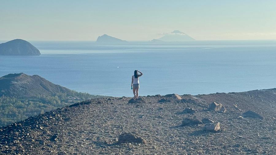 Vue panoramique sur les îles Eoliennes.