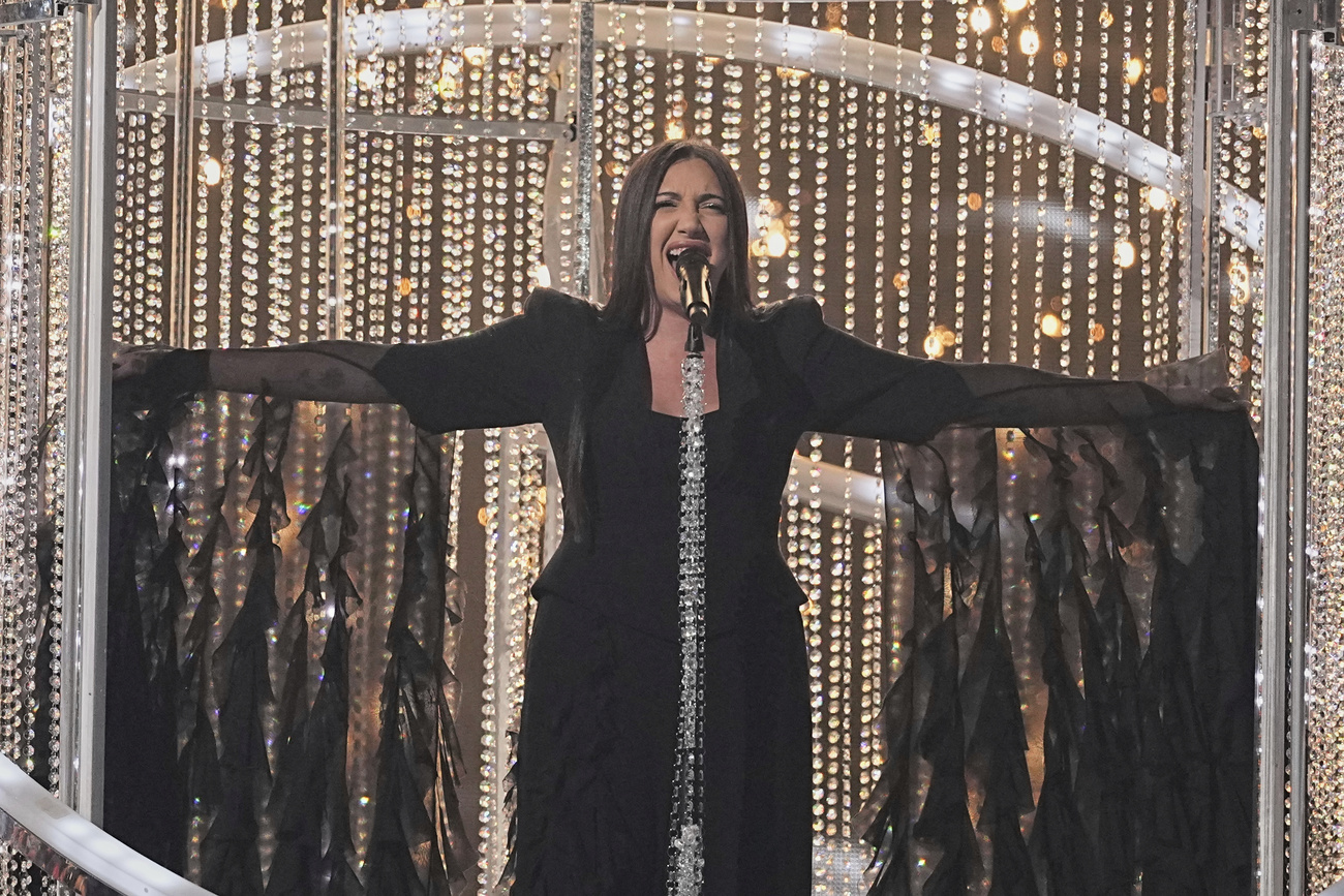 Yuval Raphael from Israel performs the song "New Day Will Rise" during the Grand Final of the 69th Eurovision Song Contest, in Basel.