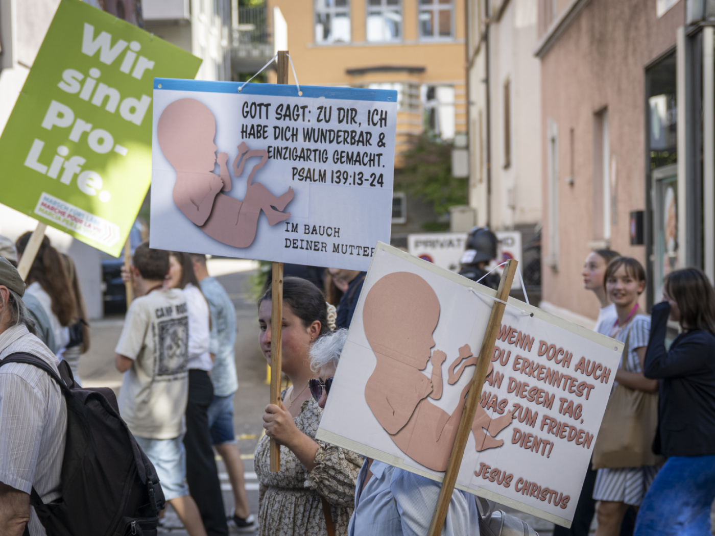 Thousands of anti-abortion activists march through Zurich-Oerlikon