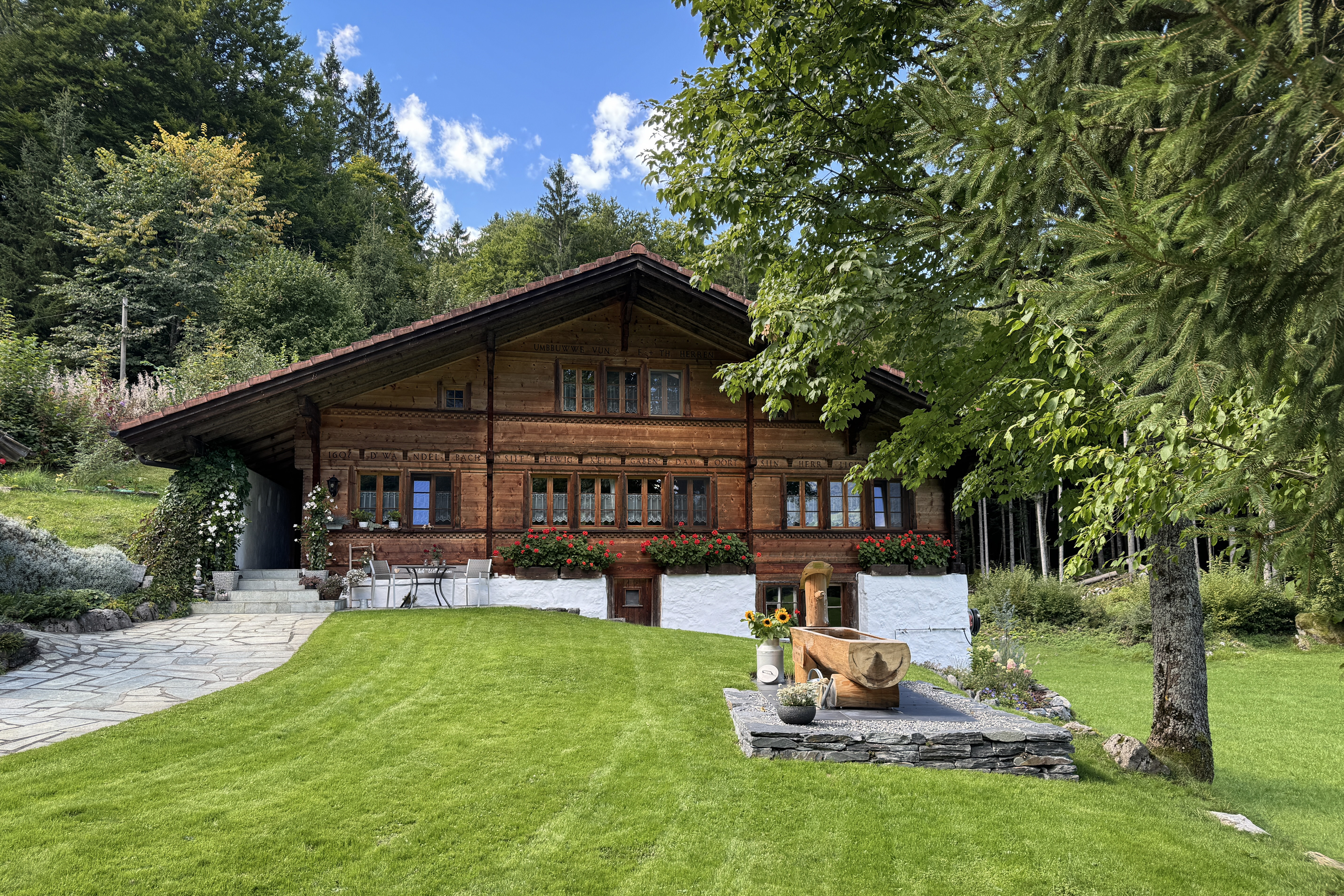 Sämi's house is typically Swiss.