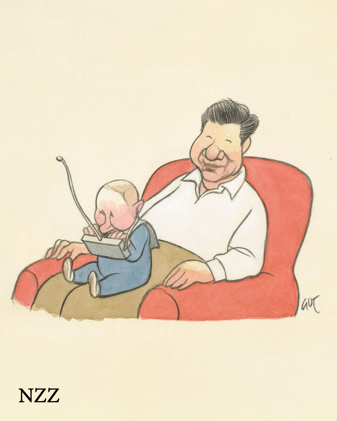 Путин провоцирует НАТО дронами. Карикатура в газете NZZ-