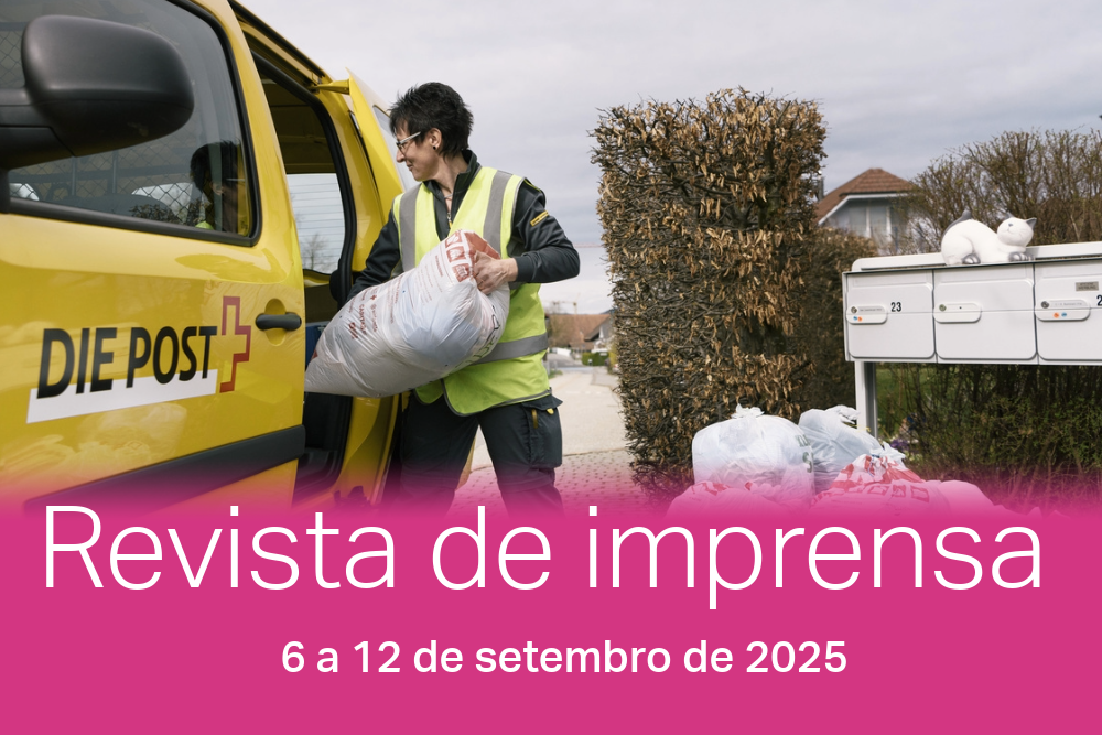 Carteiro trabalhando na Suíça