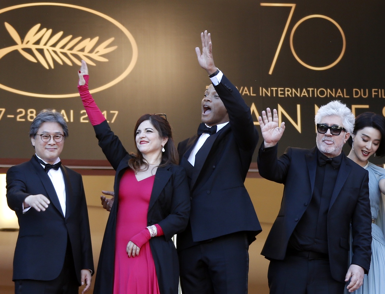 Among film royalty. Park Chan-Wook (left) with his peers, members of the jury at the 70th Cannes Film Festival (2017): French actress Agnes Jaoui, US actor Will Smith, Spanish director Pedro Almodóvar and Chinese actress Fan Bingbing.