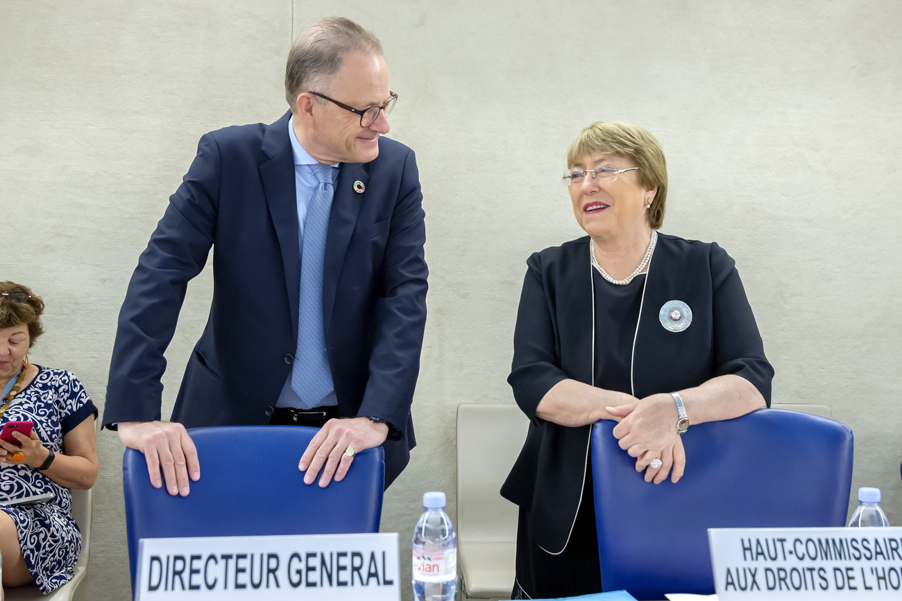 Michael Møller accanto a Michelle Bachelet