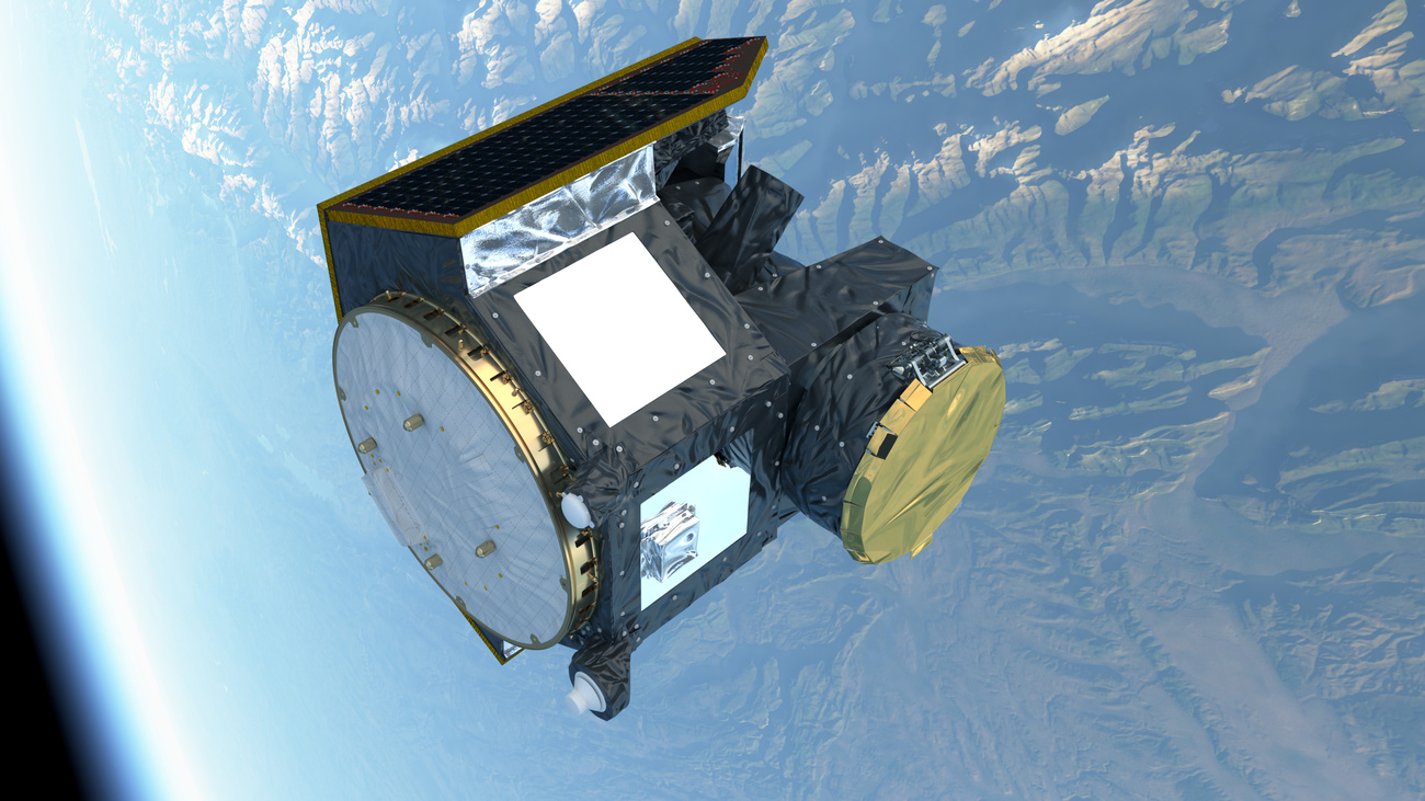 Un satellite in orbita.