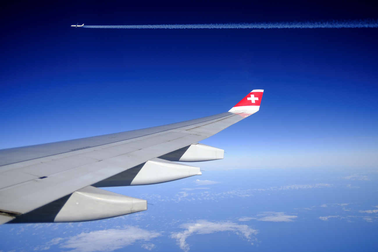 Swiss Flugzeug in der Luft