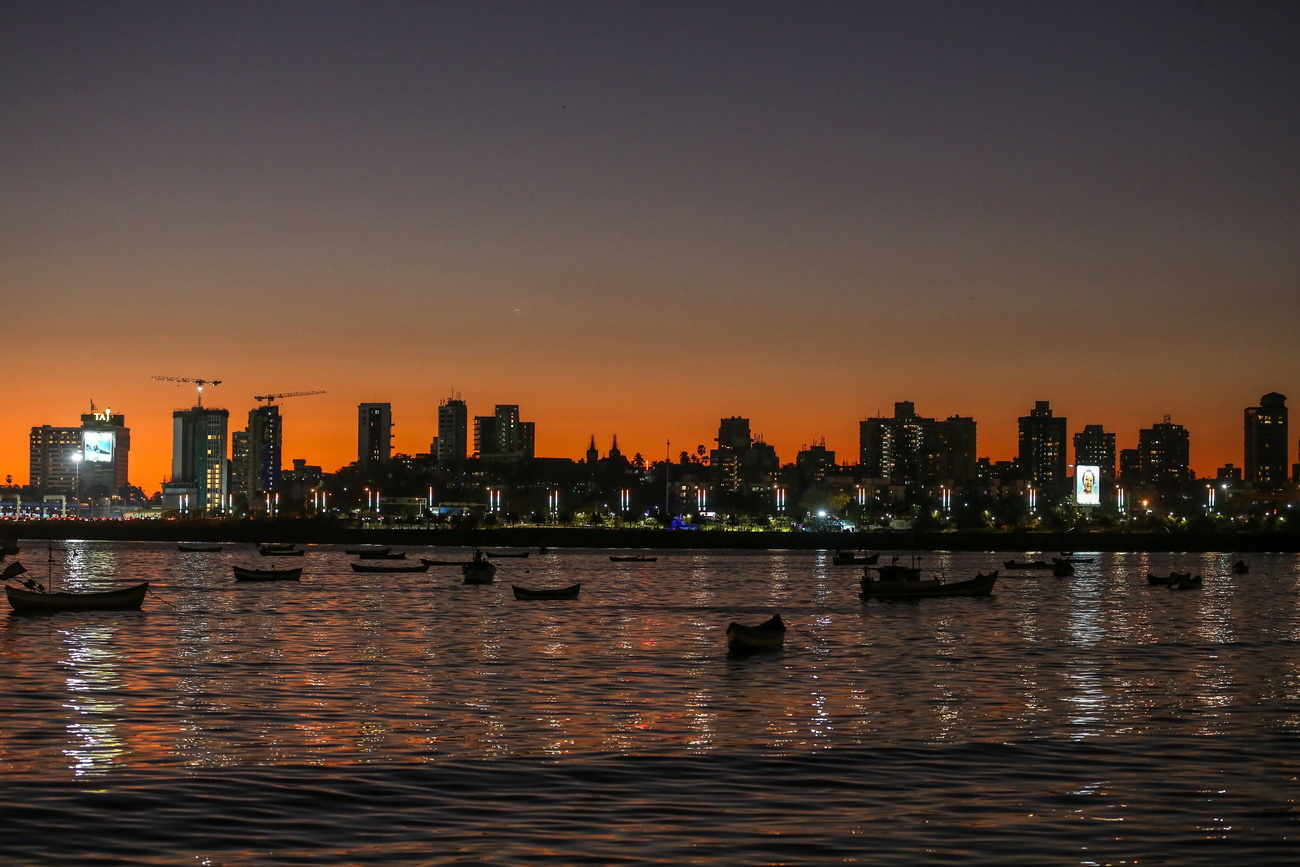 Skyline von Mumbai in einer Nachtaufnahme