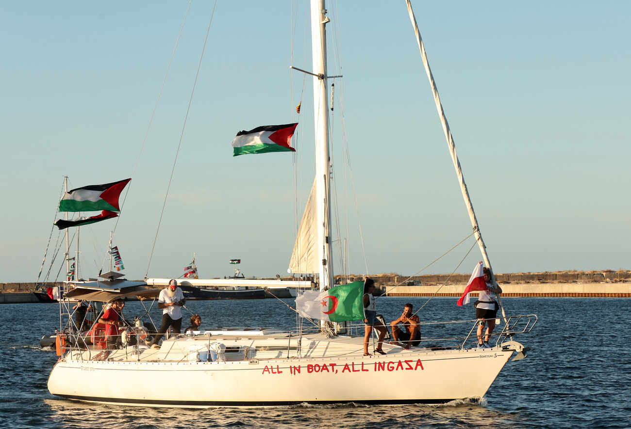 imbarcazione della global sumud flotilla