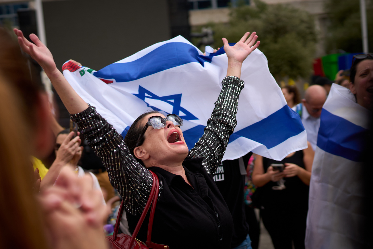 People in streets of Tel Aviv, Israel, on October 9, 2025.
