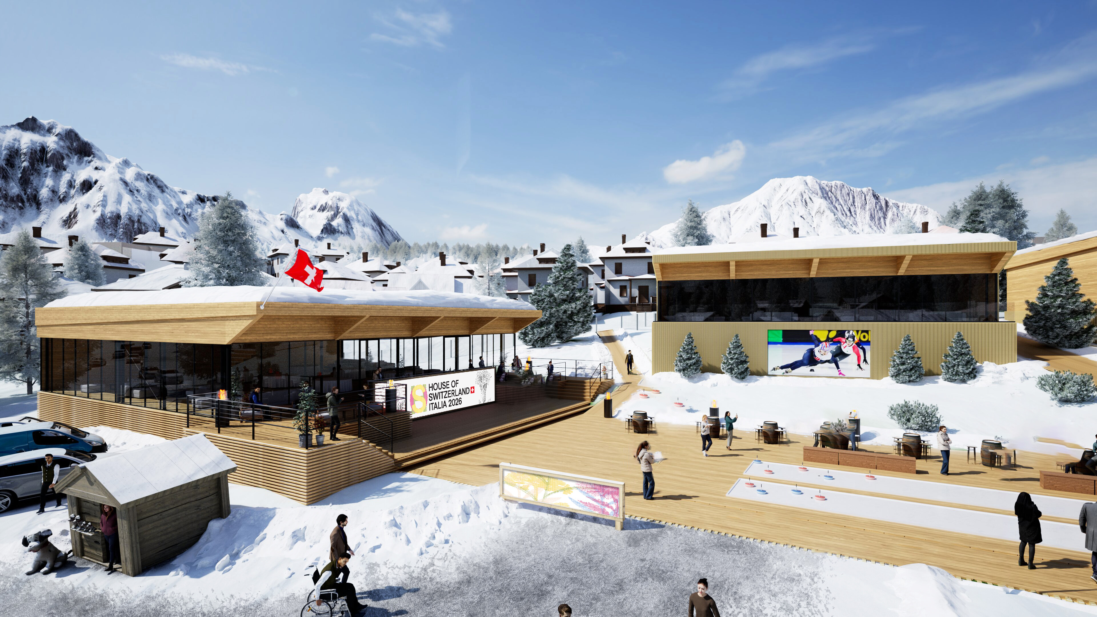 Un randeing della House of Switzelrand a Cortina.