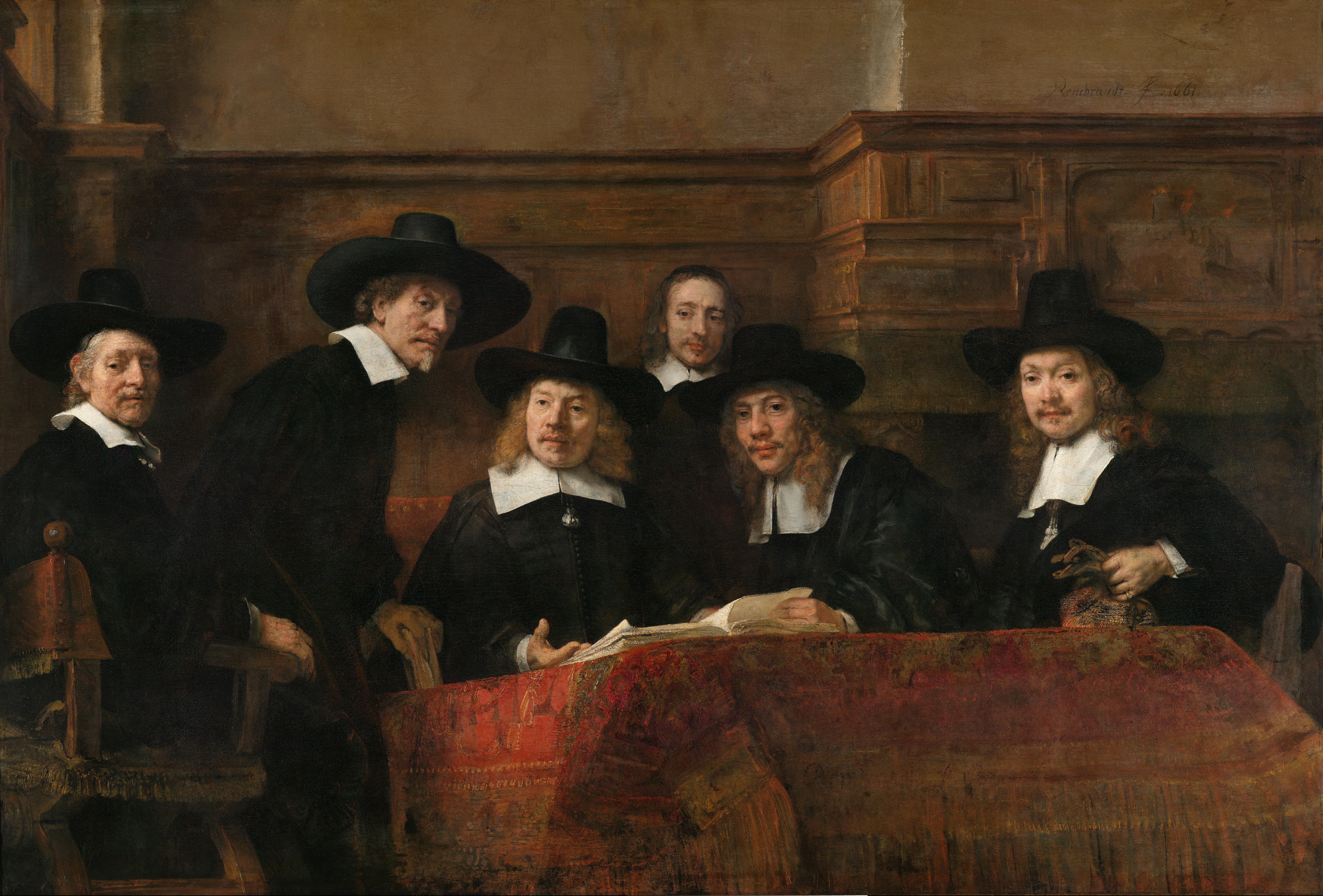 Sei sindaci dei drappieri di Amsterdam, di Rembrandt.