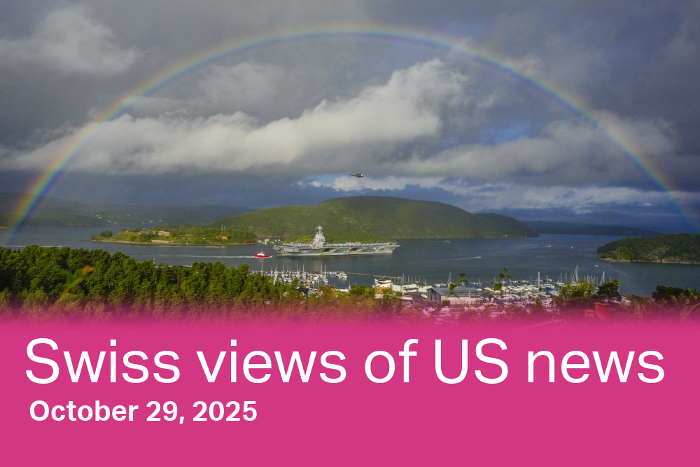 The American aircraft carrier USS Gerald R. Ford passes through the Oslofjord in Norway in in September.