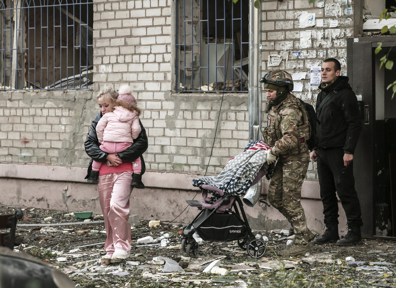 Scena di guerra in Ucraina alla fine del mese di ottobre.