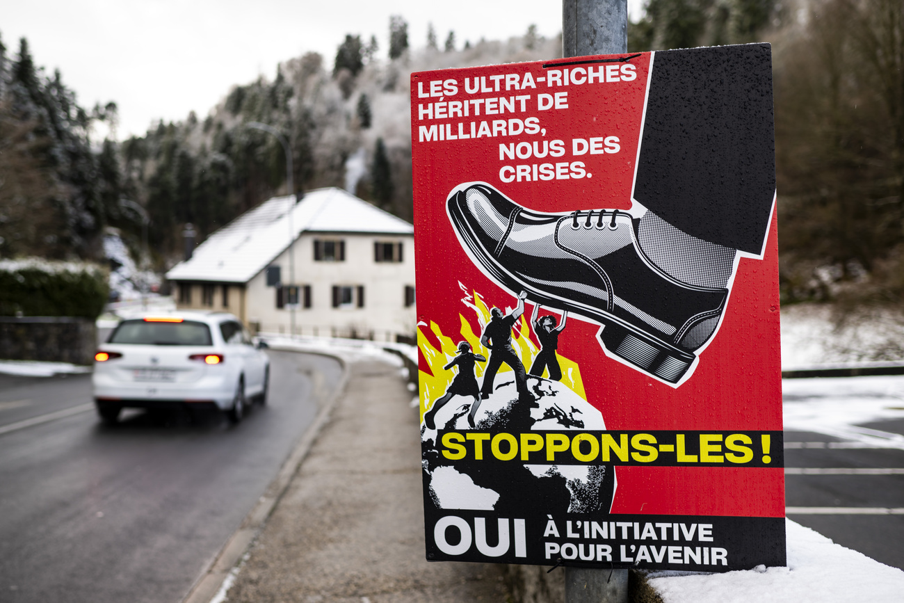 Affiche contre l'imposition des gros héritages.