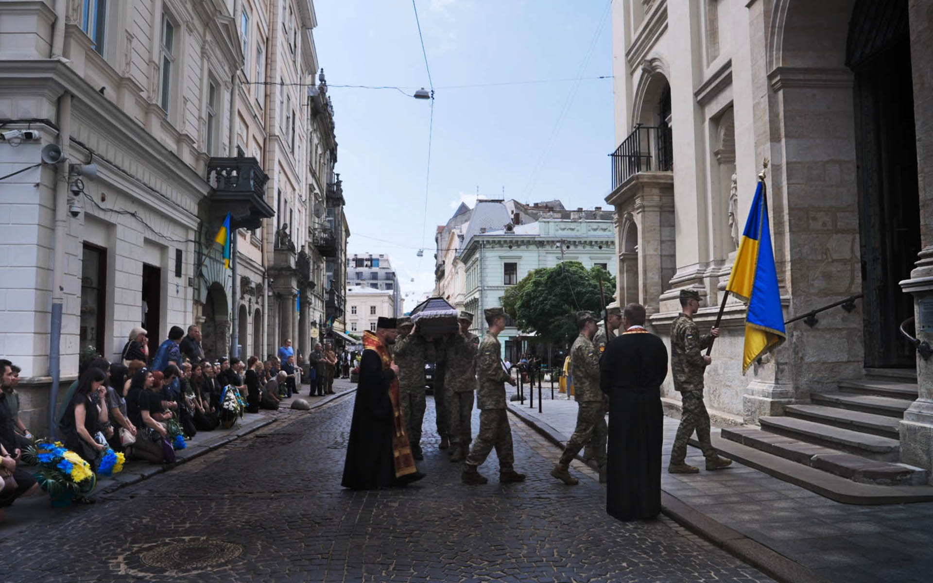 Funeral of an Ukrainian soldier in a scene of "Time to the Target".