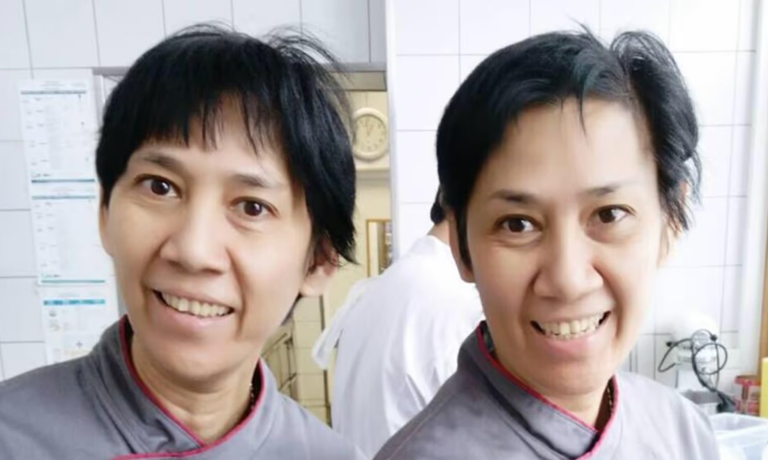 Ausgewiesen: thailändischen Zwillinge Vilai und Virat Kanjan.