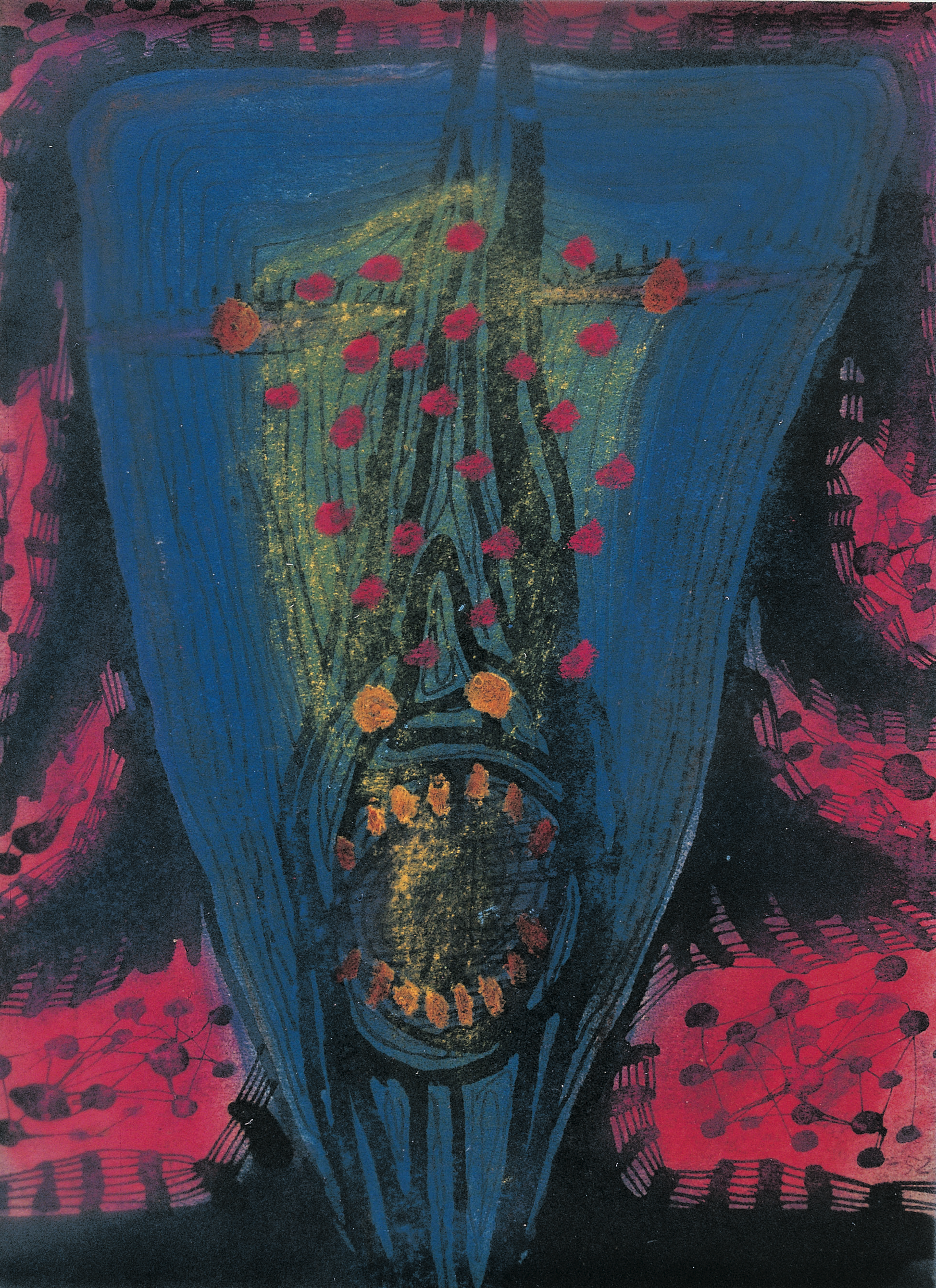 Nicht alles Bunte-Punkte-Sonnenschein: In der Fondation Beyeler sind auch bedrückende Werke Yayoi Kusama zu sehen – wie «Screaming Girl» von 1952.