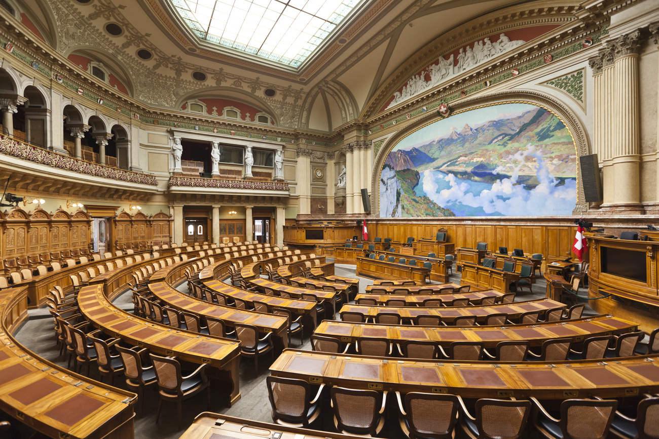 L'aula del Consiglio nazionale vuota.