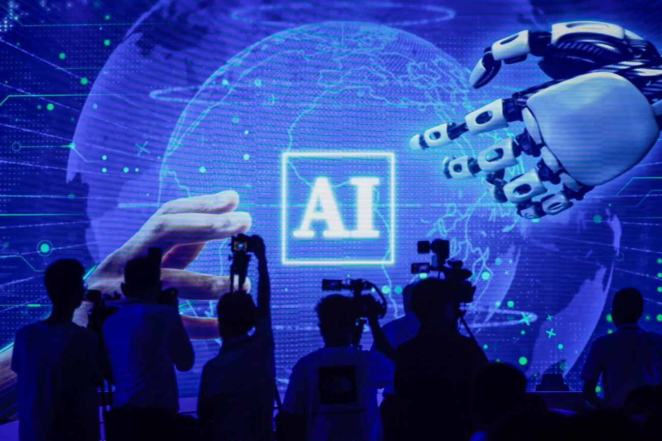 People attend the launch event of the first commercial application of artificial intelligence for the mining industry in China.