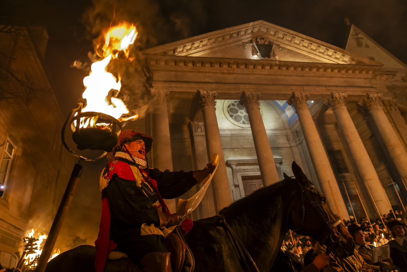 uomo a cavallo a ginevra