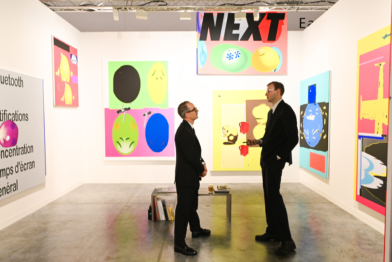 Artwork is seen on display at the VIP preview day during Art Basel Miami at the Miami Beach Convention Center on Wednesday, Dec. 3, 2025, Miami Beach.