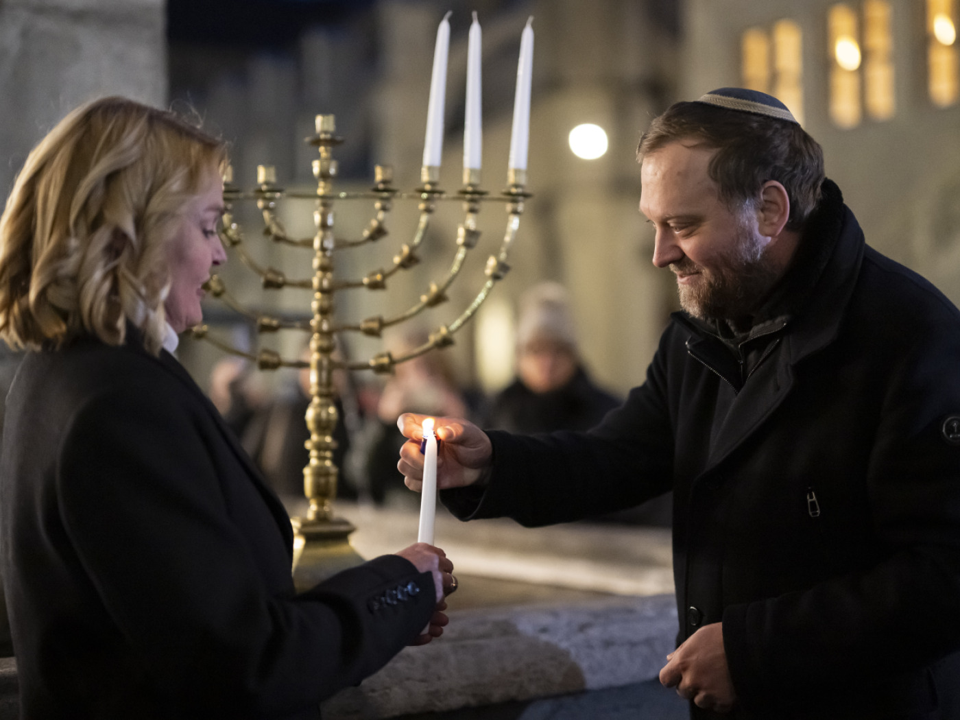 The Hanukkah celebration in Bern took place against the backdrop of the tragic news from Sydney.