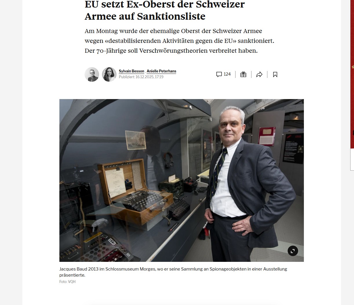 Занесение Жака Бо в санкционный список означает замораживание его активов на территории Европейского союза.