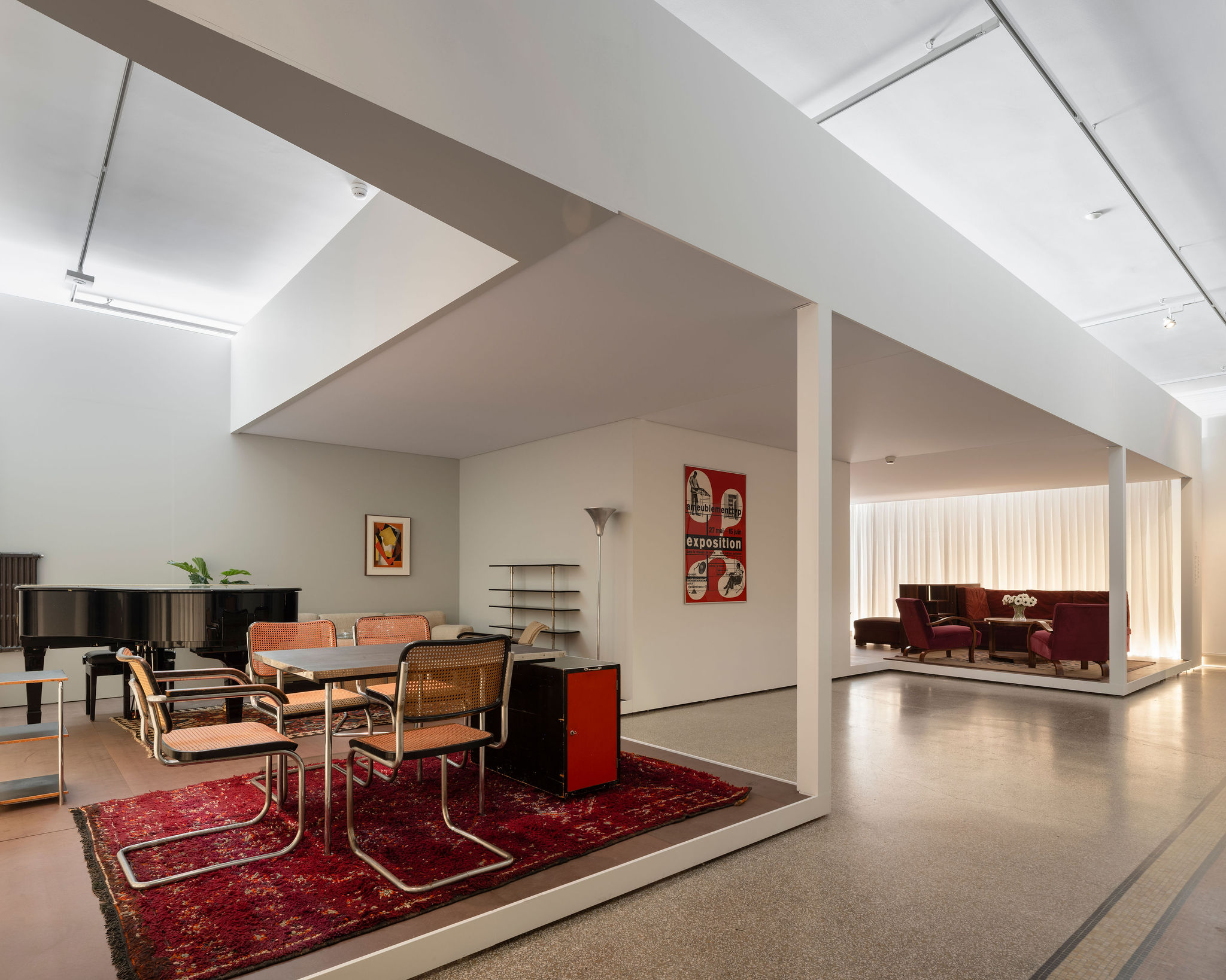 The modern apartment, assembled at the Art and History Museum in Geneva for the exhibition "And it began so marvellously". More than a historical movement, Modernism became a marker of taste, refinement, and connoisseurship. Its influence extends to today’s fascination with secondhand Modernist furniture.