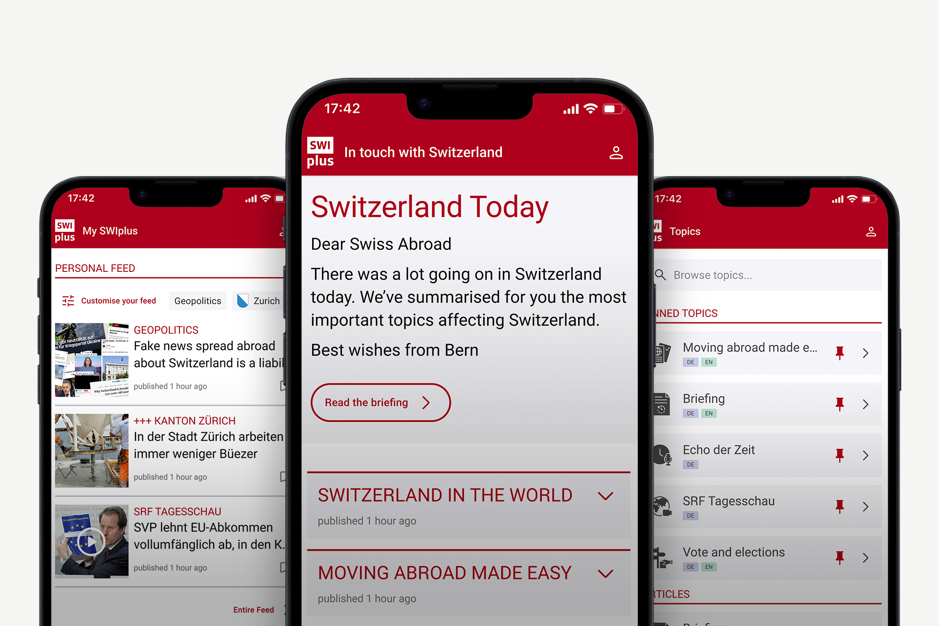 SWIplus Stay in touch with Switzerland