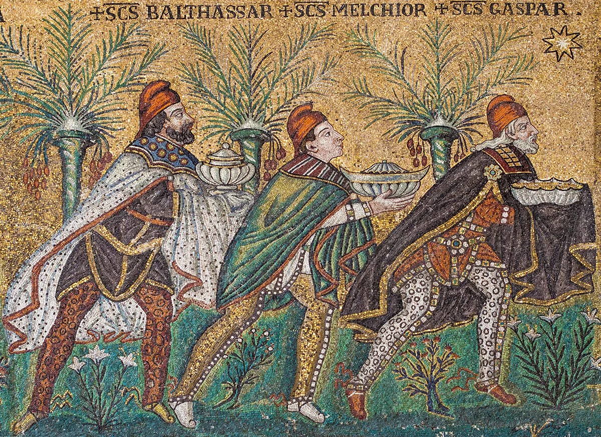 Adoration of the Magi on a mosaic