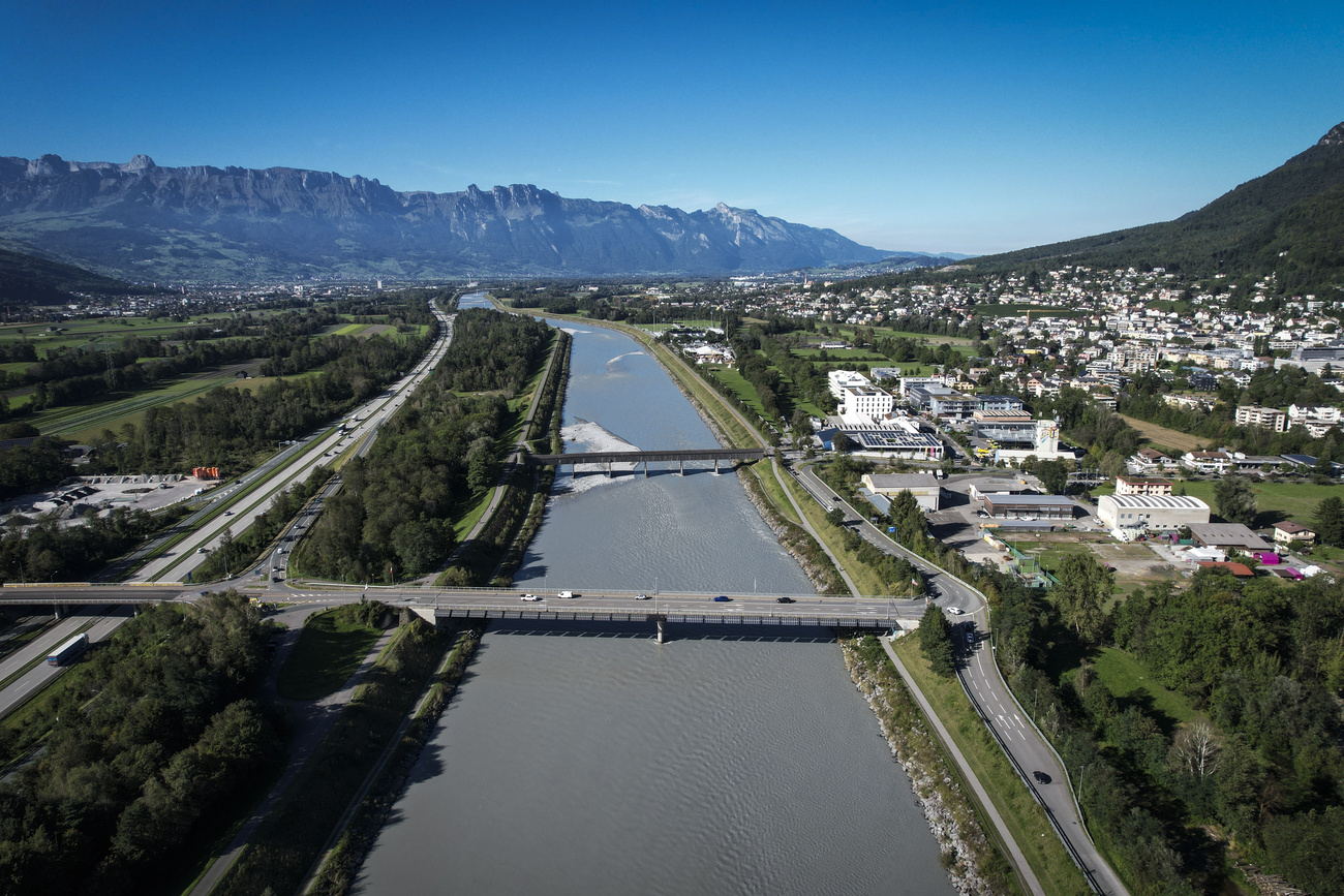 Vaduz-St Gallen border at the Rhine.