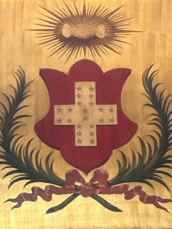 Détail du blason suisse dans le Palais de la Bourse de Porto.