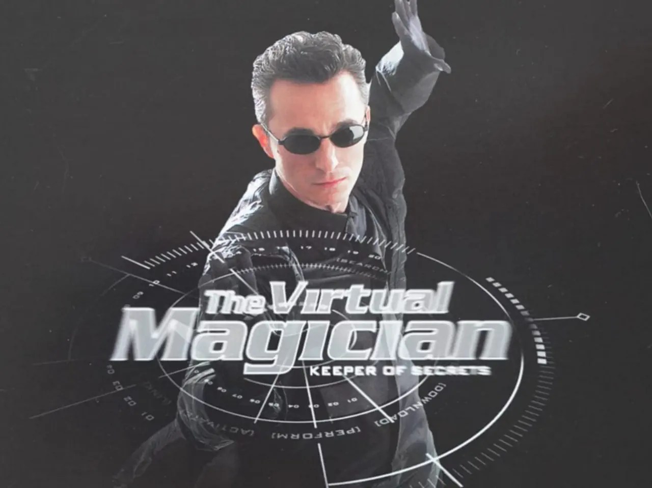 Promo-Plakat für Tempests TV-Serie «The Virtual Magician», die zwischen 2003 und 2005 in über 50 Ländern ausgestrahlt wird.
