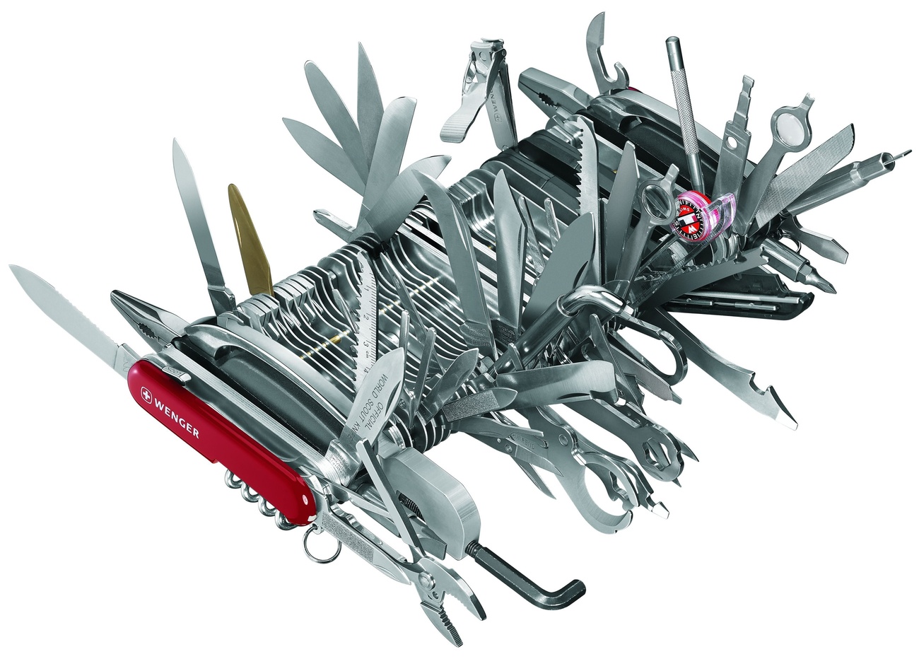 As multifunctional as VAT: Swiss Army knife with 87 tools and 141 functions.
