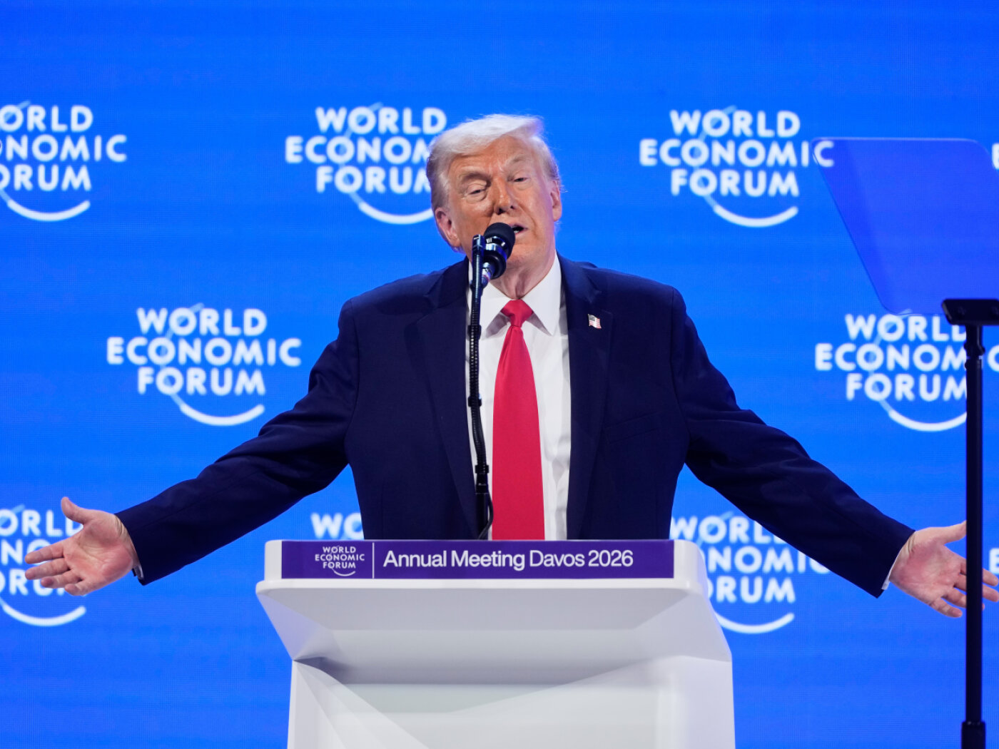 donald trump durante il suo discorso al wef