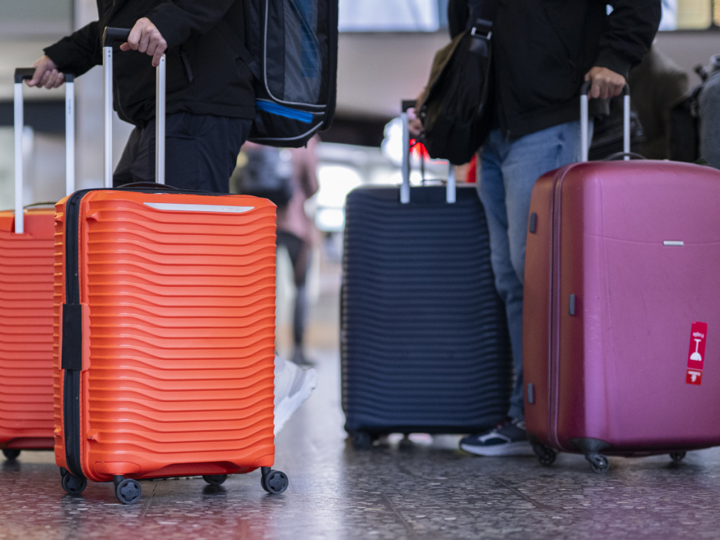 passeggeri con valigie