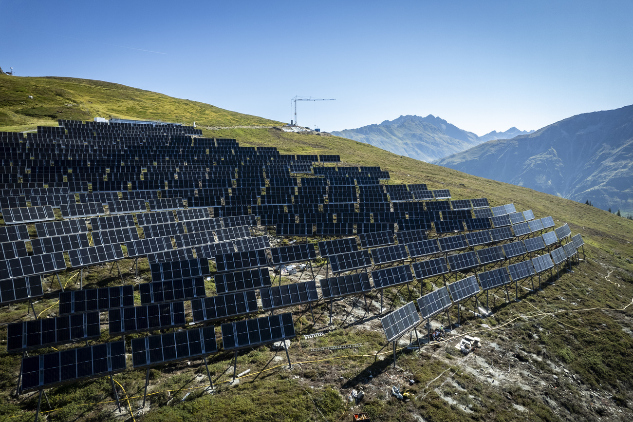 The Madrisa Solar farm near Klosters in southeastern Switzerland, August 2025,