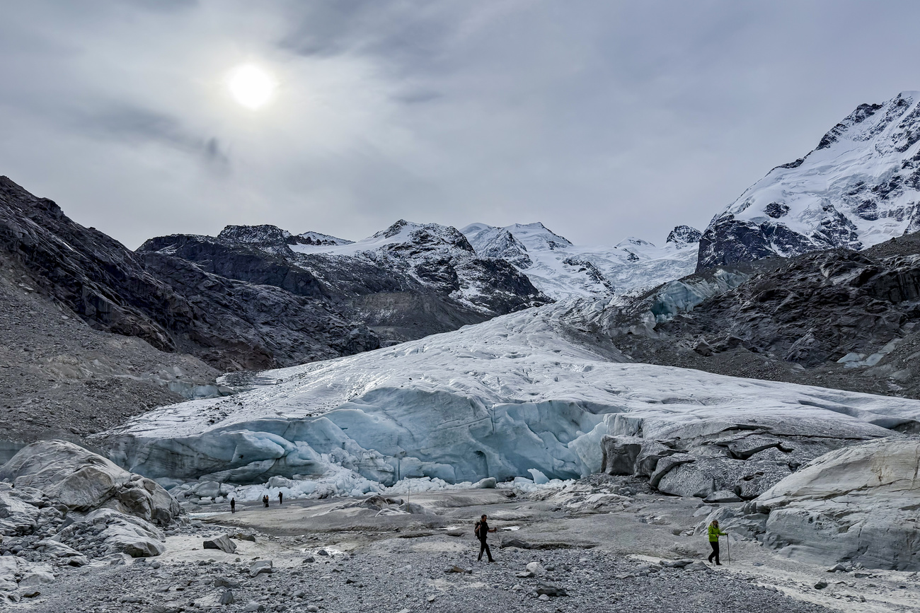 The melting Morteratsch Glacier in southeastern Switzerland in October 2025.