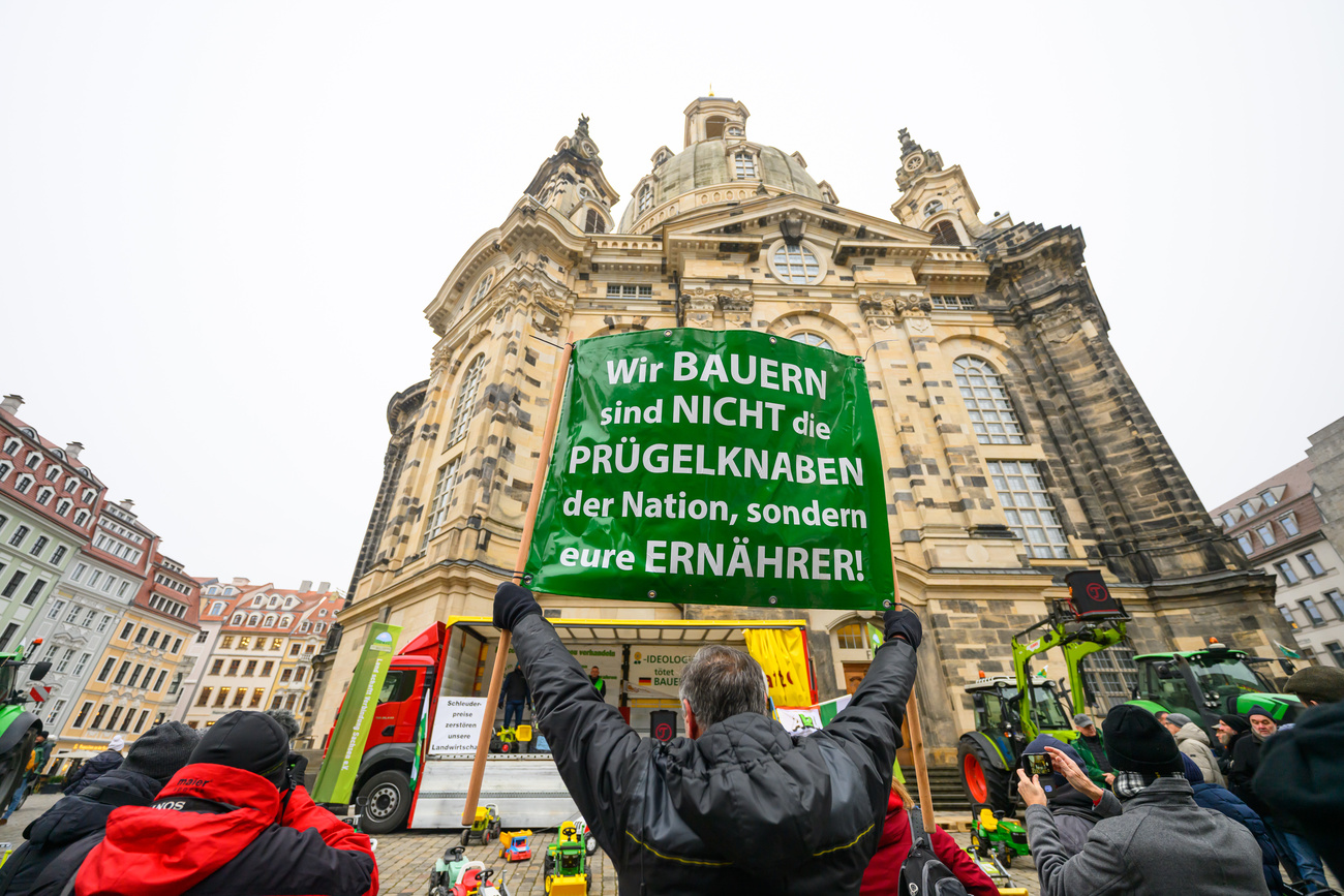Agricultores protestando na Alemanha