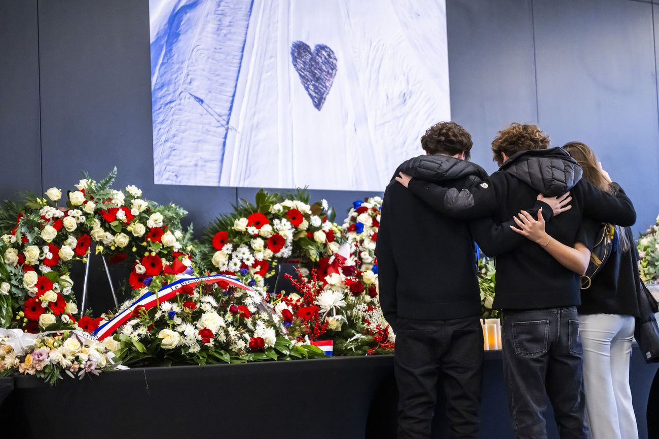 Photo of young people at memorial service
