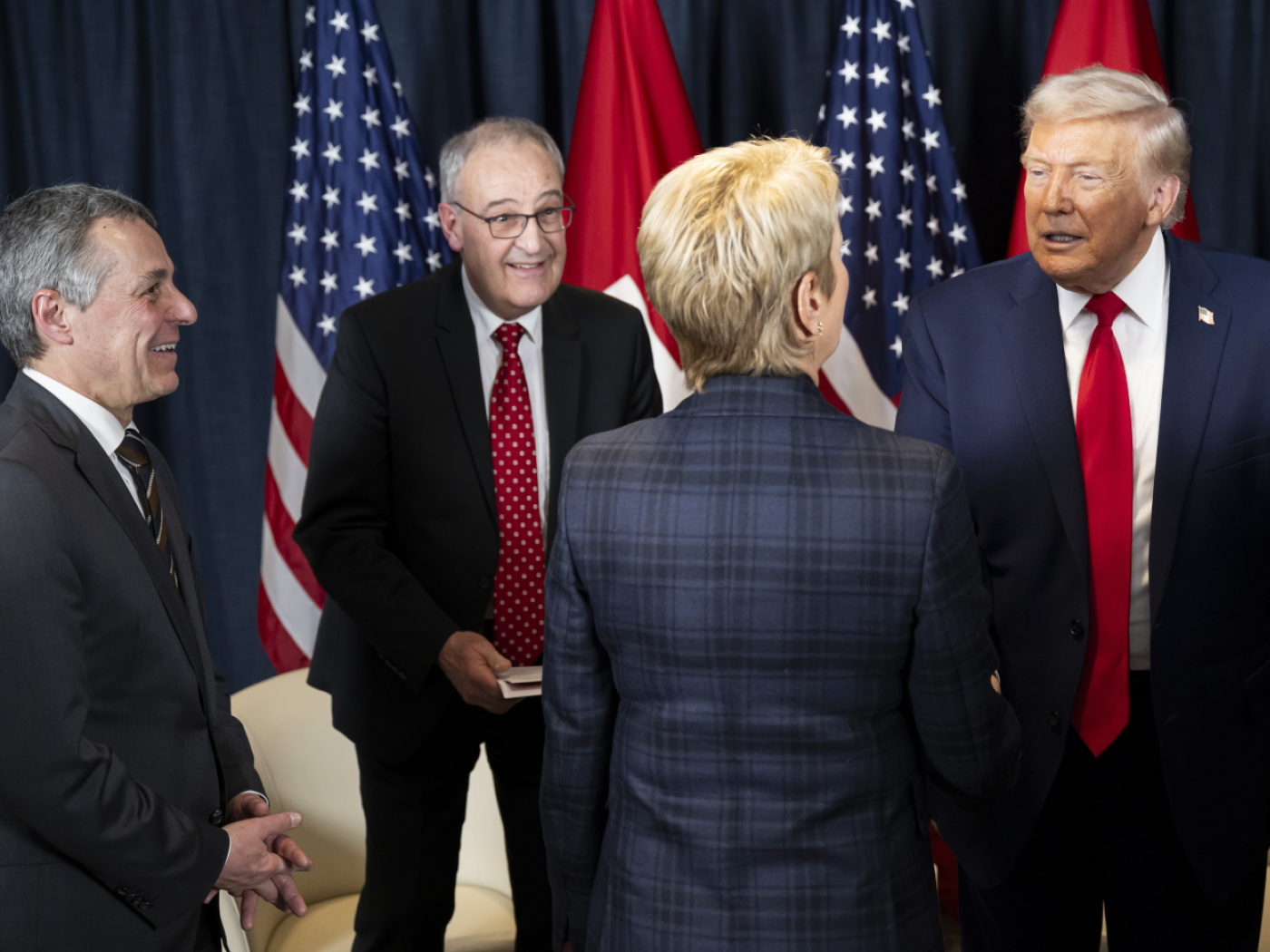 cassis, parmelin, Keller-Sutter e trump al WEF