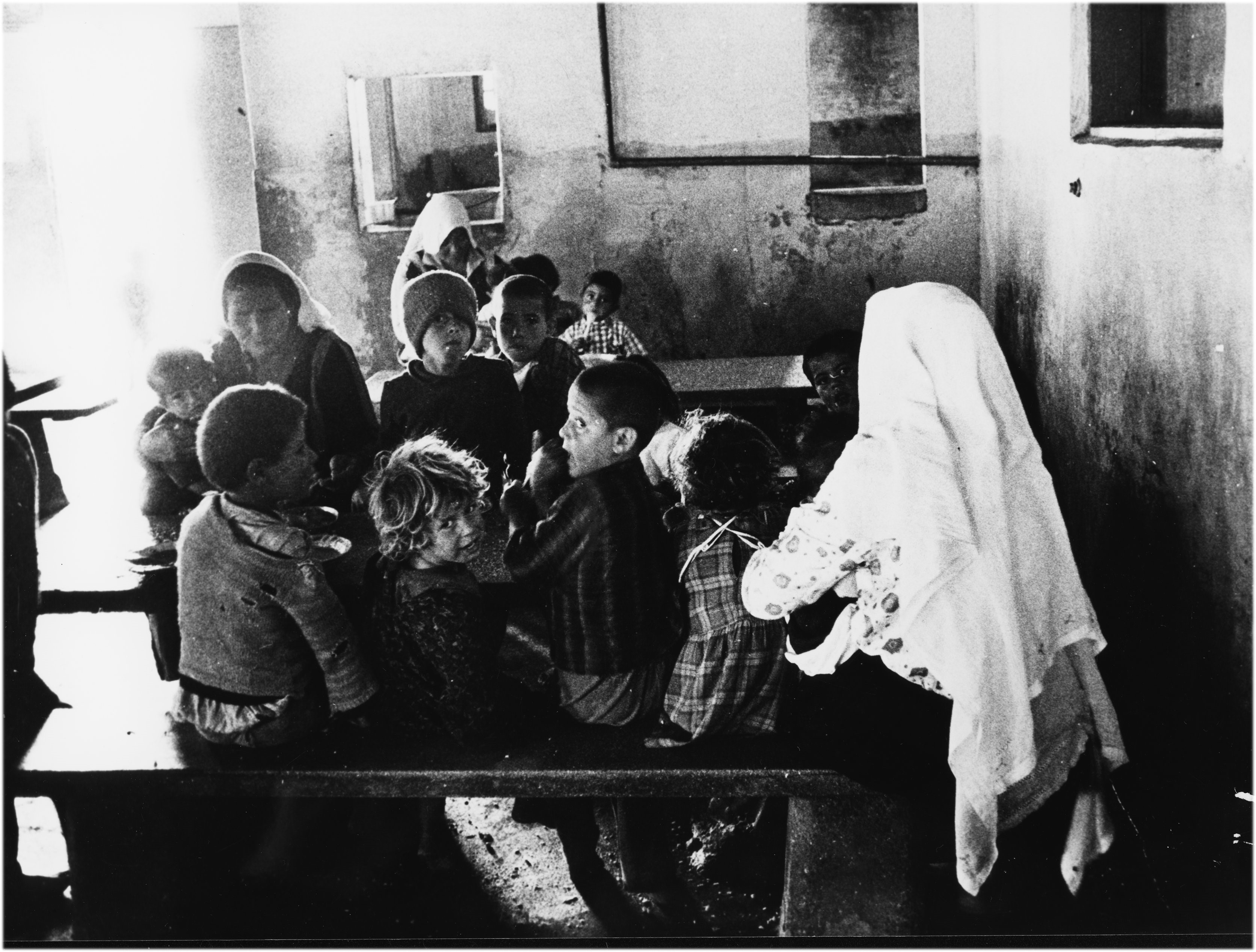 Palestinian refugees of the 1947-48 war, in a scene of Politi's first documentary film "For the Palestinians, an Israeli Witnesses".