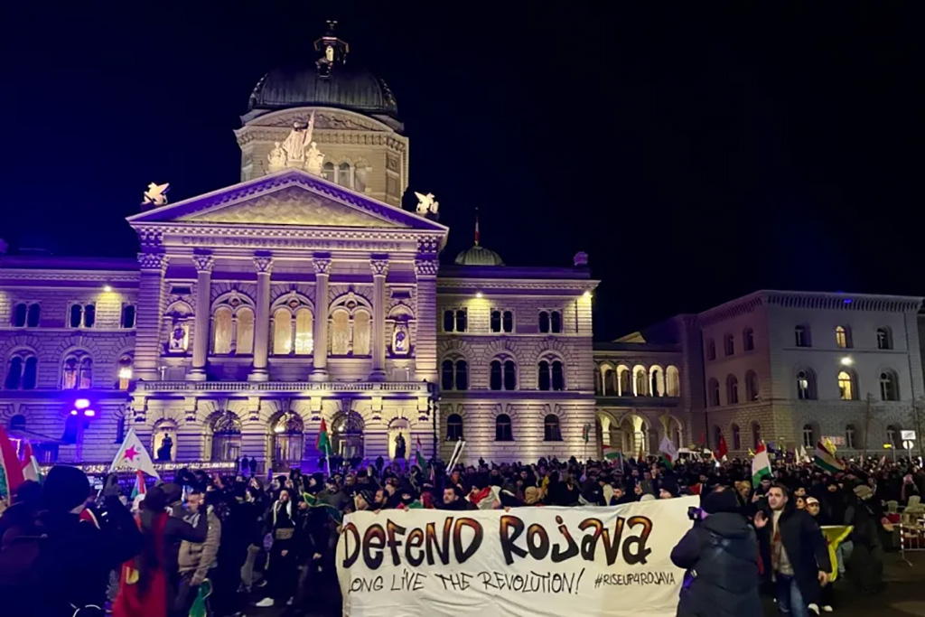 Demonstrators took to the streets of Bern on Tuesday, January 20, to protest against the Syrian government.