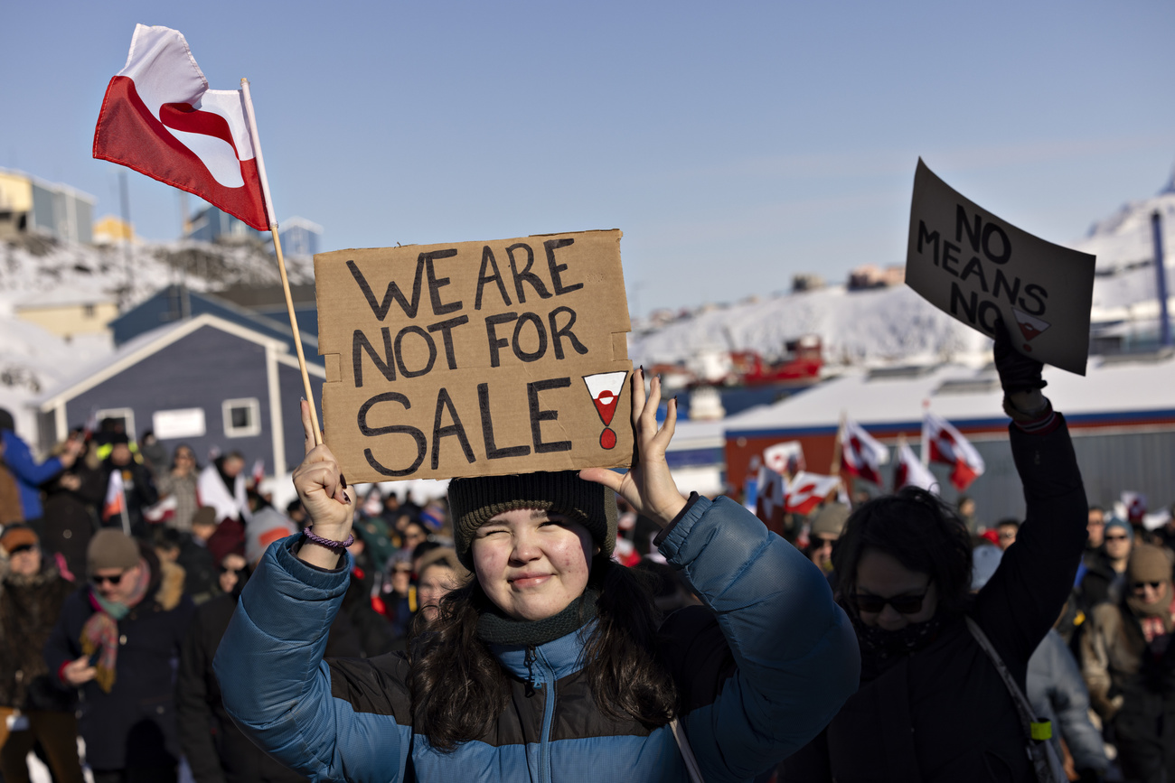 Greenland protestors make their feelings known outside the US consulate last year