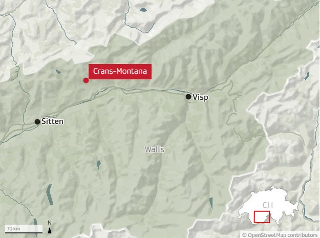 Karte, die Crans-Montana zeigt