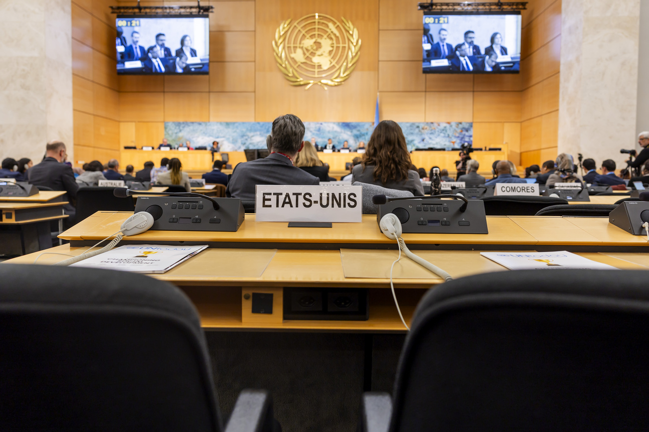 Empty chair at the Human Rights Council