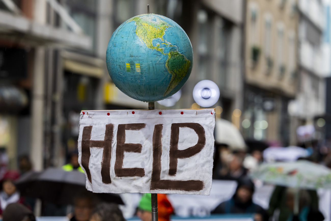 A climate protest in Geneva on November 15, 2025.
