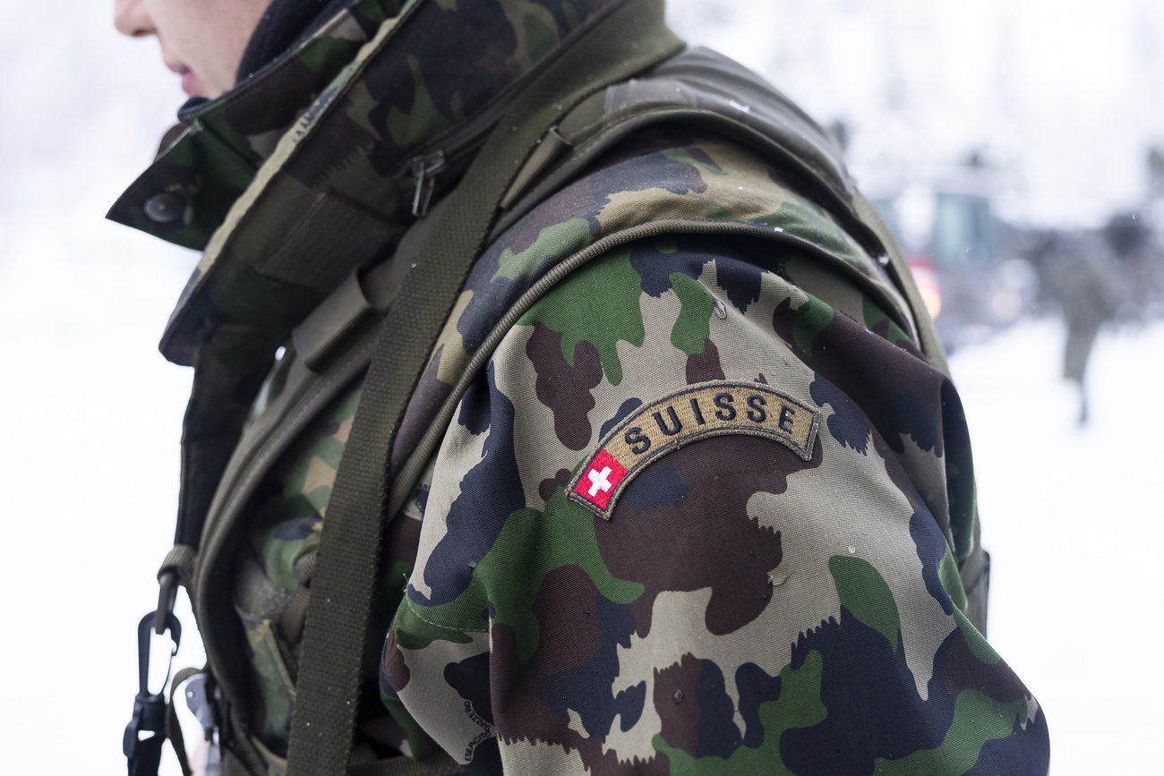 spalal di un soldato svizzero (dettaglio della tuta mimetica)