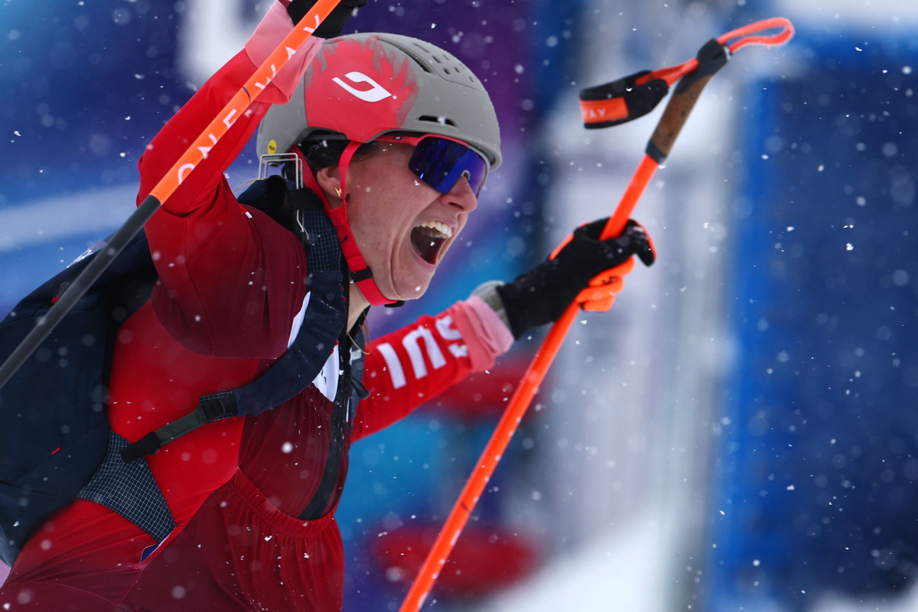 Marianne Fatton was the first to cross the finish line at the Olympic premiere of Ski Mountaineering and sensationally won the sixth gold for the Swiss delegation.